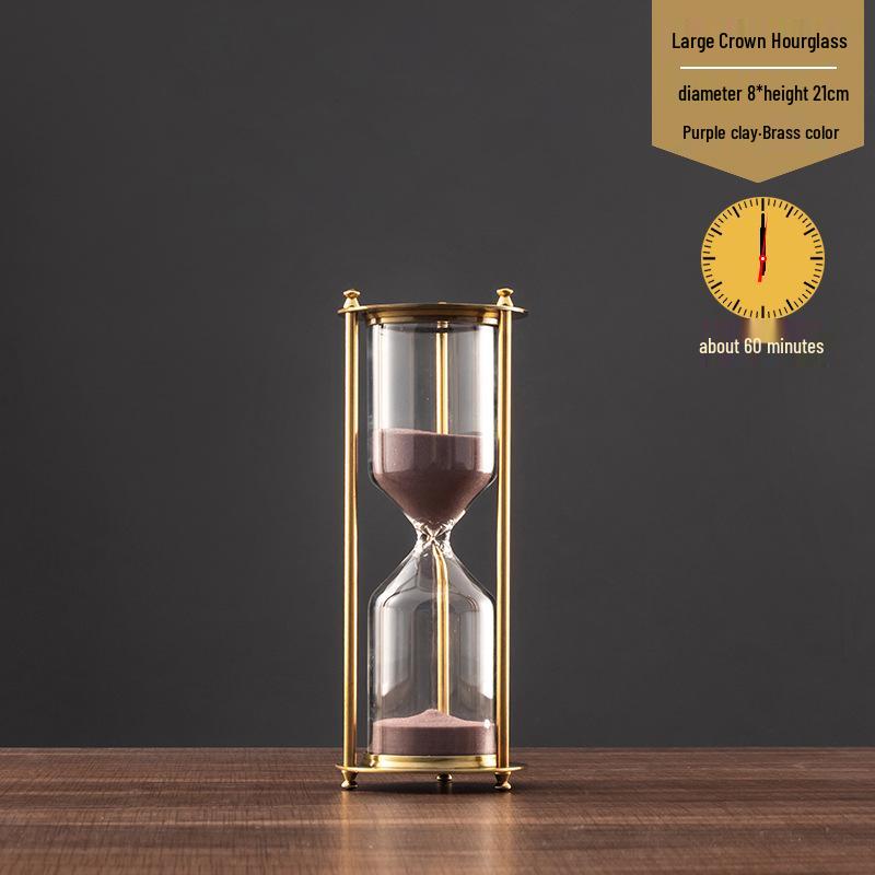 Luxury Metal Hourglass Ornament for Office or Home Decor - Modern Handcrafted Display Piece