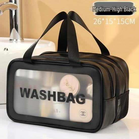 Herrars Vattentät Resetoalettväska - Transparent, Bärbar, Våt/Torr-separation för Bad & Simning