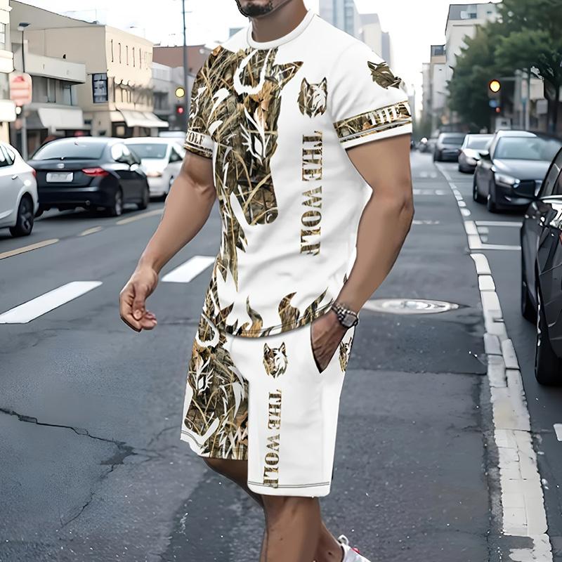 

2024 Новый мужской костюм, летний повседневный дышащий освежающий костюм с принтом 3D-скелета, свободный мужской топ свободного покроя с короткими рукавами 2XL