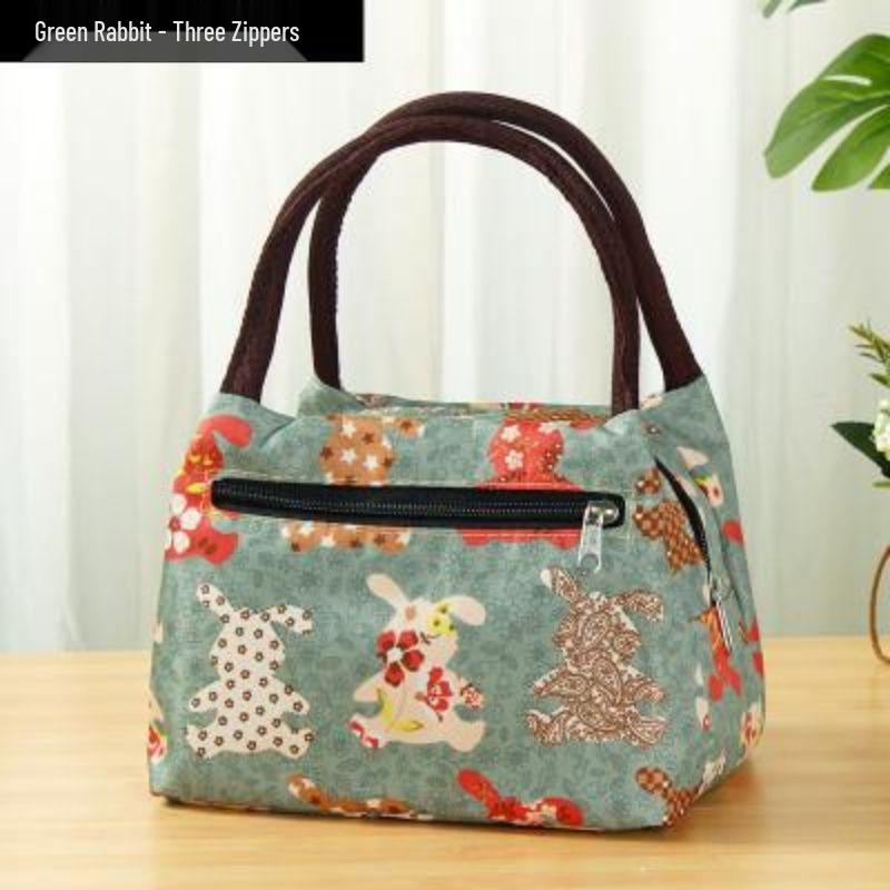 Waterproof Oxford Cloth Tote Bag for Elderly Moms - Small Square Handbag for Shopping and Work