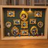 DIY Mini-Museum Silhouette Box Kreatives Erinnerungsdisplay-Set mit Mini-Figuren Goldene Rahmen, für Jahrestag Hochzeitsgeschenk