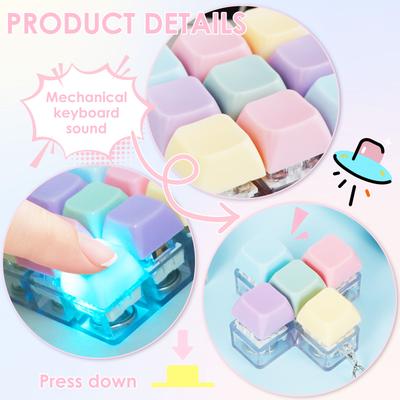 4/5 Piezas Colgante de Teclas de Teclado Llavero de Teclado Mecánico Juguete Alivio del Estrés Fidgets DIY Llavero de Botón Llavero de Tecla de Teclado