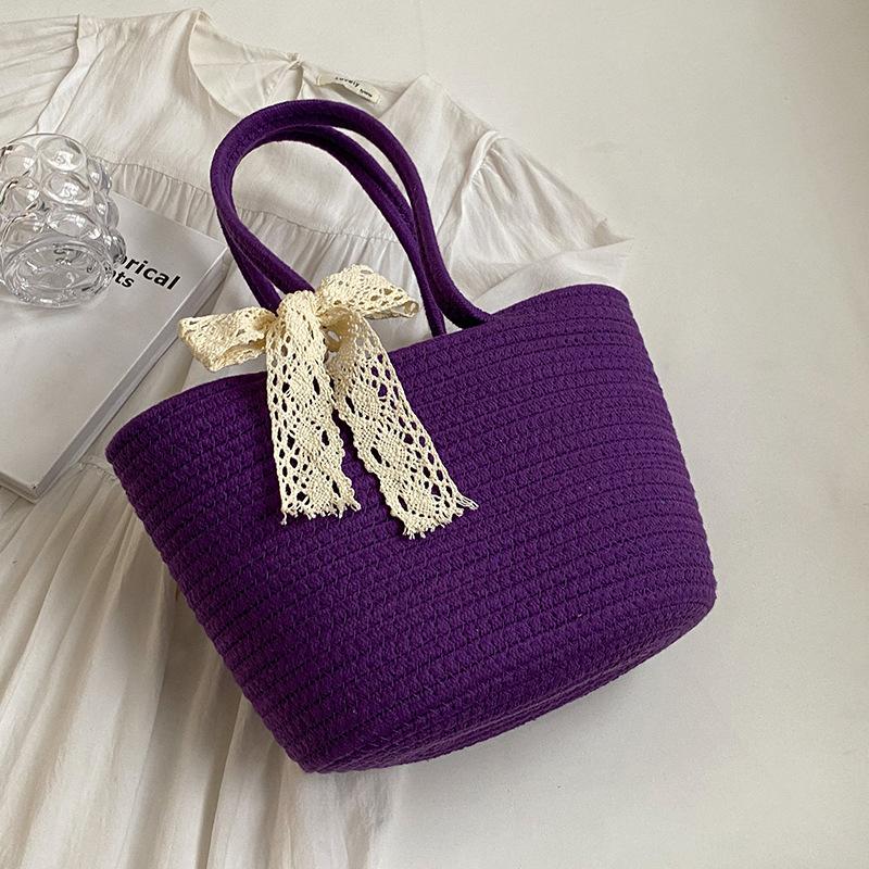 Handmade Knitted Vegetable Basket Bag for Women New Fashion Souvenir Bucket Bag for Women Ins Niche Handbag