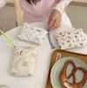 Fashion  Sanitary Napkin Storage Bags Small Cosmetic Bags Flower Pattern Zipper Coin Purses Lady Girls MakeUp Bag Key Money Bags