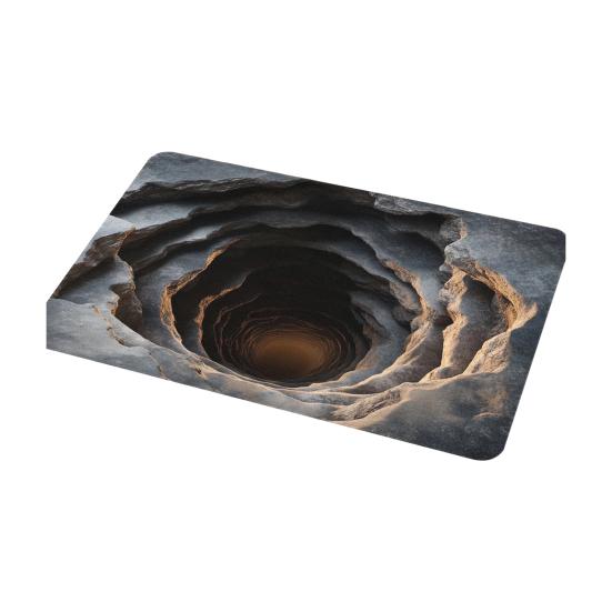 3D Hole Floor Rug Optical Illusion Floor Mat Realistic Bottomless Pit Doormat Non-Slip Bathroom Rug