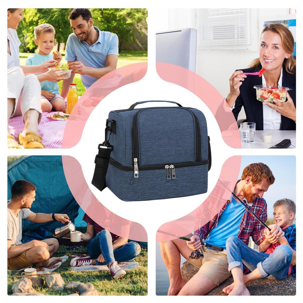Picnic Cooler Bag Leak-Proof Cooler Lunch Bag Pouch Waterproof Portable Tote for Party Camping Beach Work Drink Beverage School