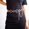 Female Retro Waist Chain Round Circle Tassel Alloy Decorative Waist Belt