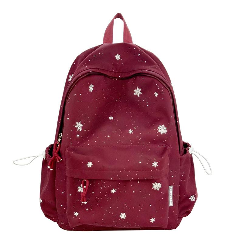 Zaino zaino ragazza scuola media studente liceo ricamo fiocco di neve Zaino stile giapponese Ruiying studente universitario grande capacità