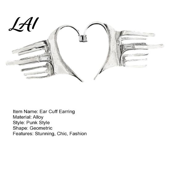 Non Pierced Earrings Silver Ear Cuff for Women No Piercing Metal Elf Alloy Clip Cuff Cartilage Climber Hair Styling Accessory Cool Girl Fashion