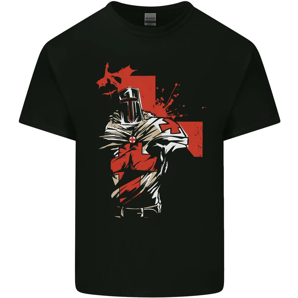 St Georges Day Knights Templar Crusader Mens Cotton T-Shirt Unisex T-Shirt M