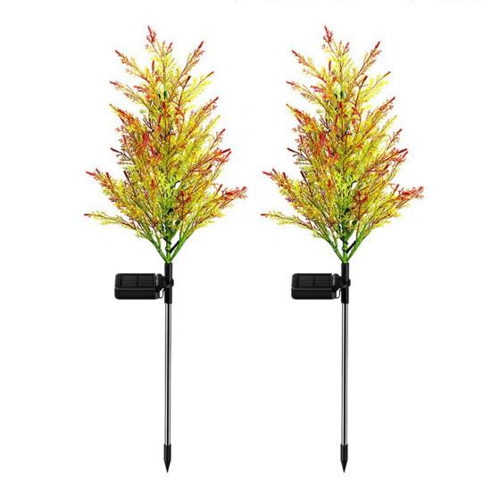 

2 шт. садовые солнечные лампы, проводка не требуется, автоматическая зарядка, декоративные солнечные фонари в форме дерева, рождественские украшения разноцветный