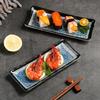Japanese Style Ceramic Rectangular Sushi Plate