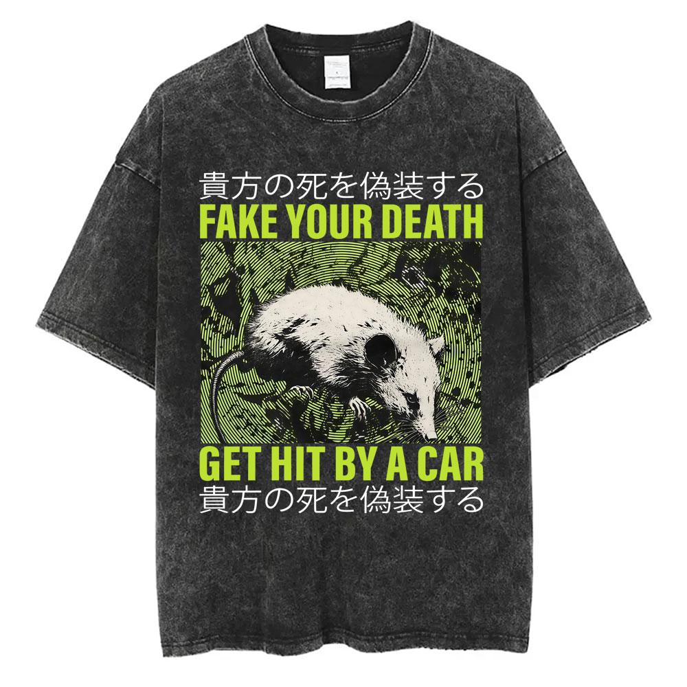 Ich will einen perfekten Körper Ich will eine perfekte Seele T-Shirt Lustige Capybara im japanischen Stil Vintage-gewaschenes T-Shirt Herren Oversized T-Shirts Oberteile
