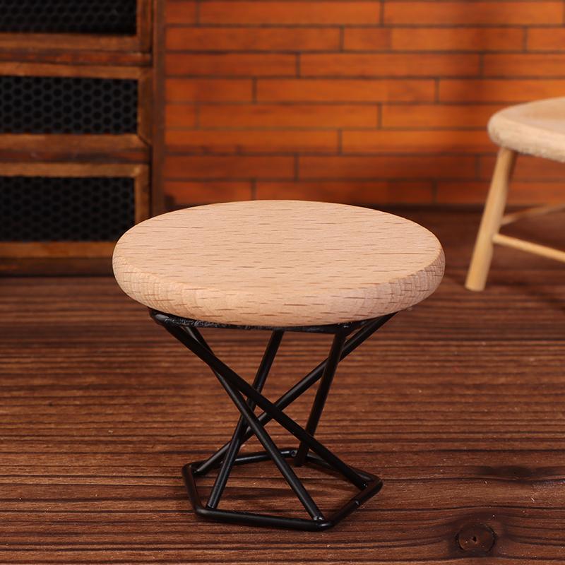 1/12 Dollhouse Simulation Coffee Table Round Tea Table Model Doll Home Miniature Furniture Decor Micro Scene Construction Props