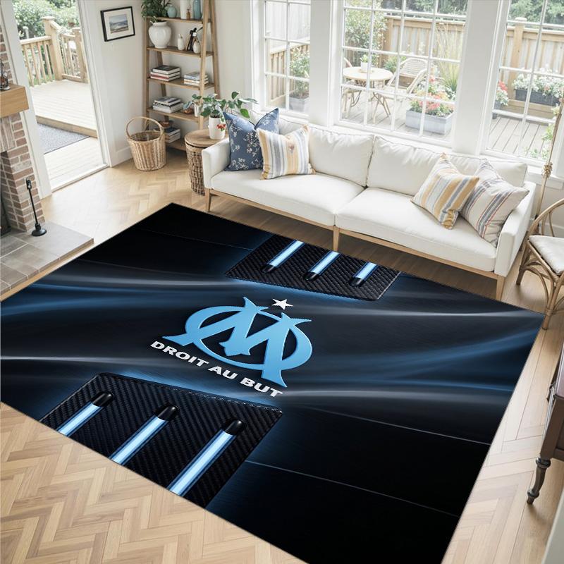 Olympique Lyonnais FC Design Crystal Velvet Carpet Cozy Non?Slip Printed Rug For Bedroom Living Room Entrance