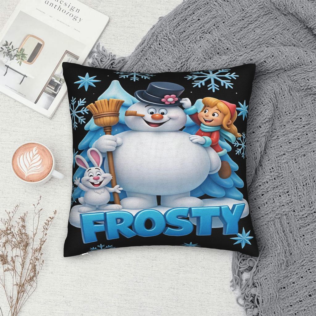 Pillow Case Snowman Frostys Soft Pillow Cover For Sofa Bedroom Home Decor Vintage Pillowcases