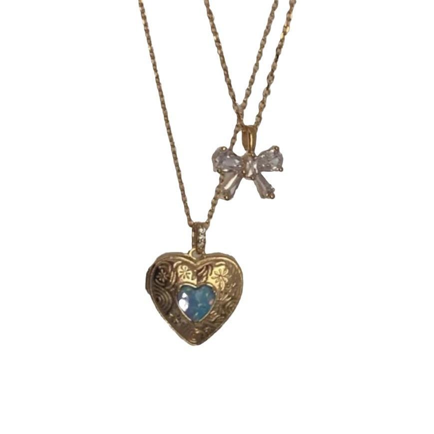 Heartshaped Pendant Necklace With Gold Plating And Ochain For Romantic Gift And Fashion Accessory