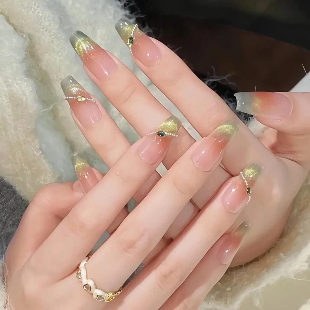 Handmade High-End Flash Diamond Nails: Boost Skin Glow with Pure Desire Style