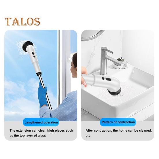 Electric Spin Scrubber Cordless IPX7 Waterproof Cleaning Brush 360 Power Electric Spin Brush Kitchen Type-C Charging Replaceable Brush