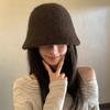 Windproof Wool Fisherman Hat Handcrafted Winter Warm Bucket Hat Sweet Knitted Beanie  Autumn Winter