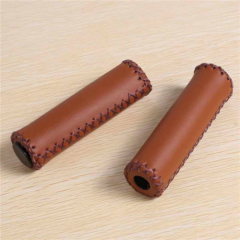 5 Pair Vintage Leather Bicycle Grips Grips Trekking Handlebars Cover Colour: Brown