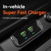 Fast Car Charger Dual Port USB Socket 12-24V Input 45W Phone Chargers For Vehicle Interior Car Electronics Accessories