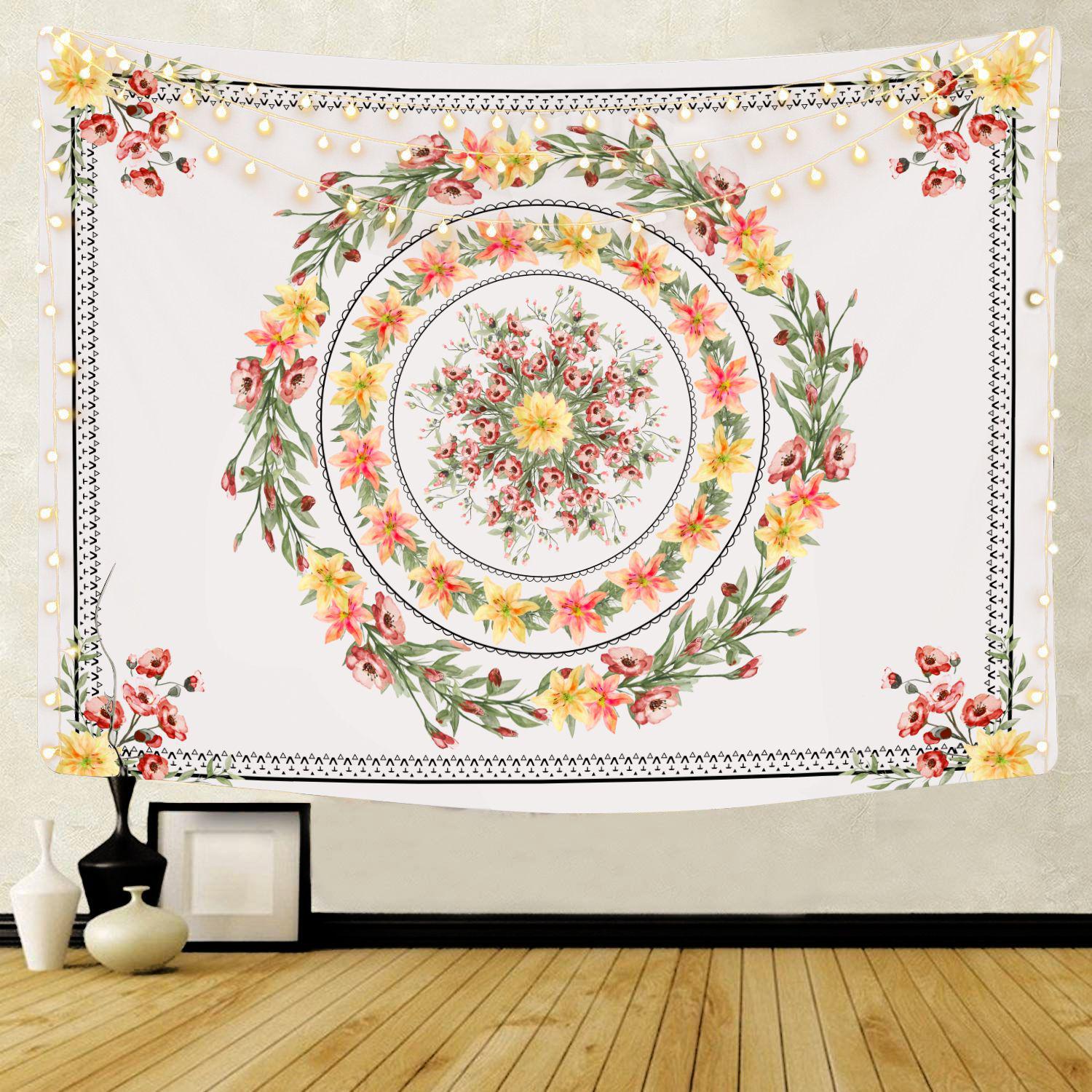 Tapestry Bohemian Design Wind Home Bedside Decoration Hanging Cloth white95X73cm