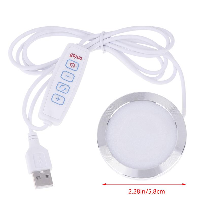 8Mm Usb Dc5V 2W Dimmable Spotlight Surface Mounted Mini Led Lighting Circular Ceiling Light Diy Light Exhibition Cabinet Lamp