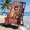 Custom Name Personalized Betty Boop Print Beach Towel, for Trip Camping Beach Party Home Decor, Birthday Gift for Family & Friends