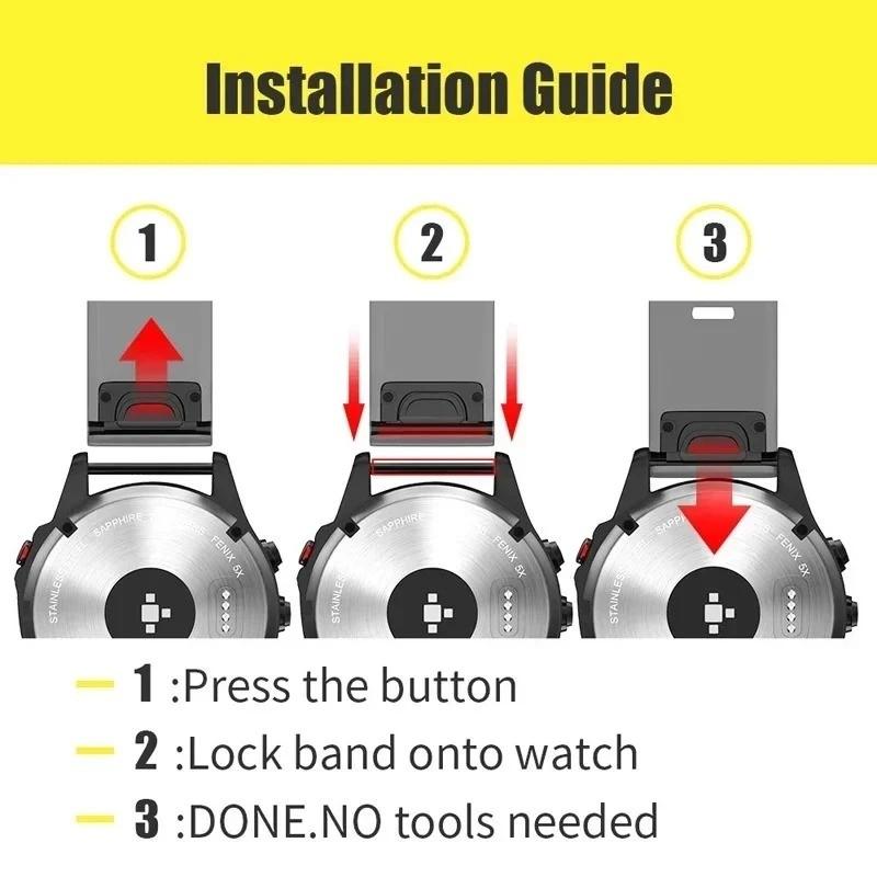 Quickfit Stainless Steel Watch Strap + Protection Case for Garmin Tactix 8 Instinct 3 Descent G2/G1