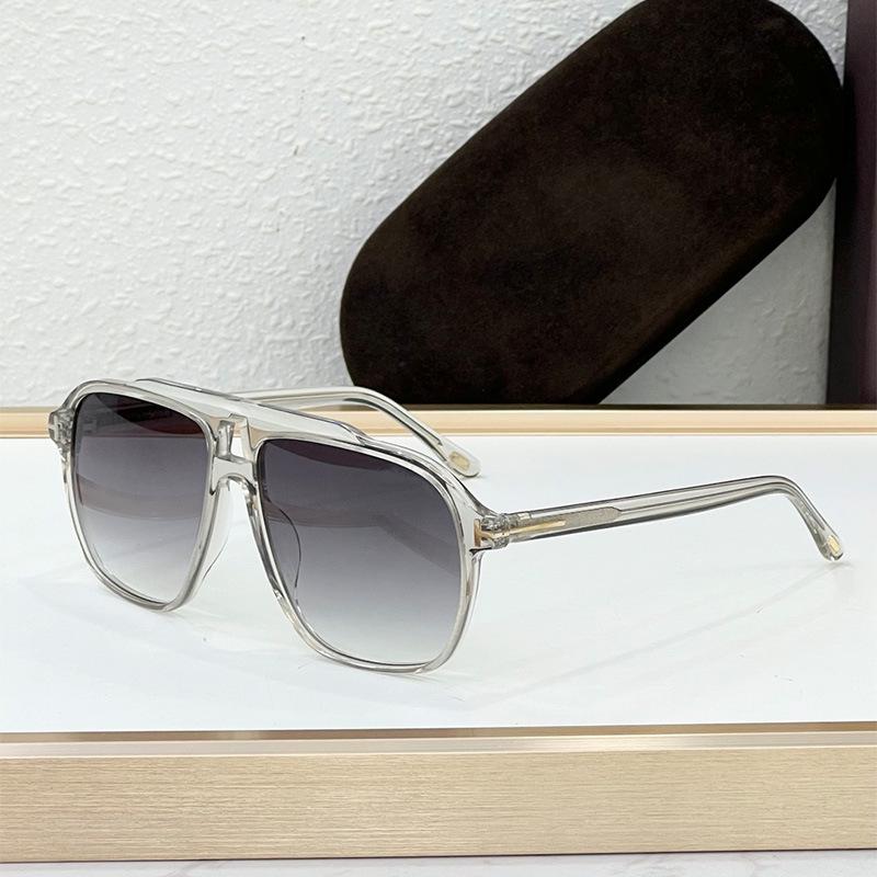 TF1209 High-End T-Bar Double-Beam Aviator Sunglasses: Retro European & American Design, Large Frame, Stylish Sunshade Glasses
