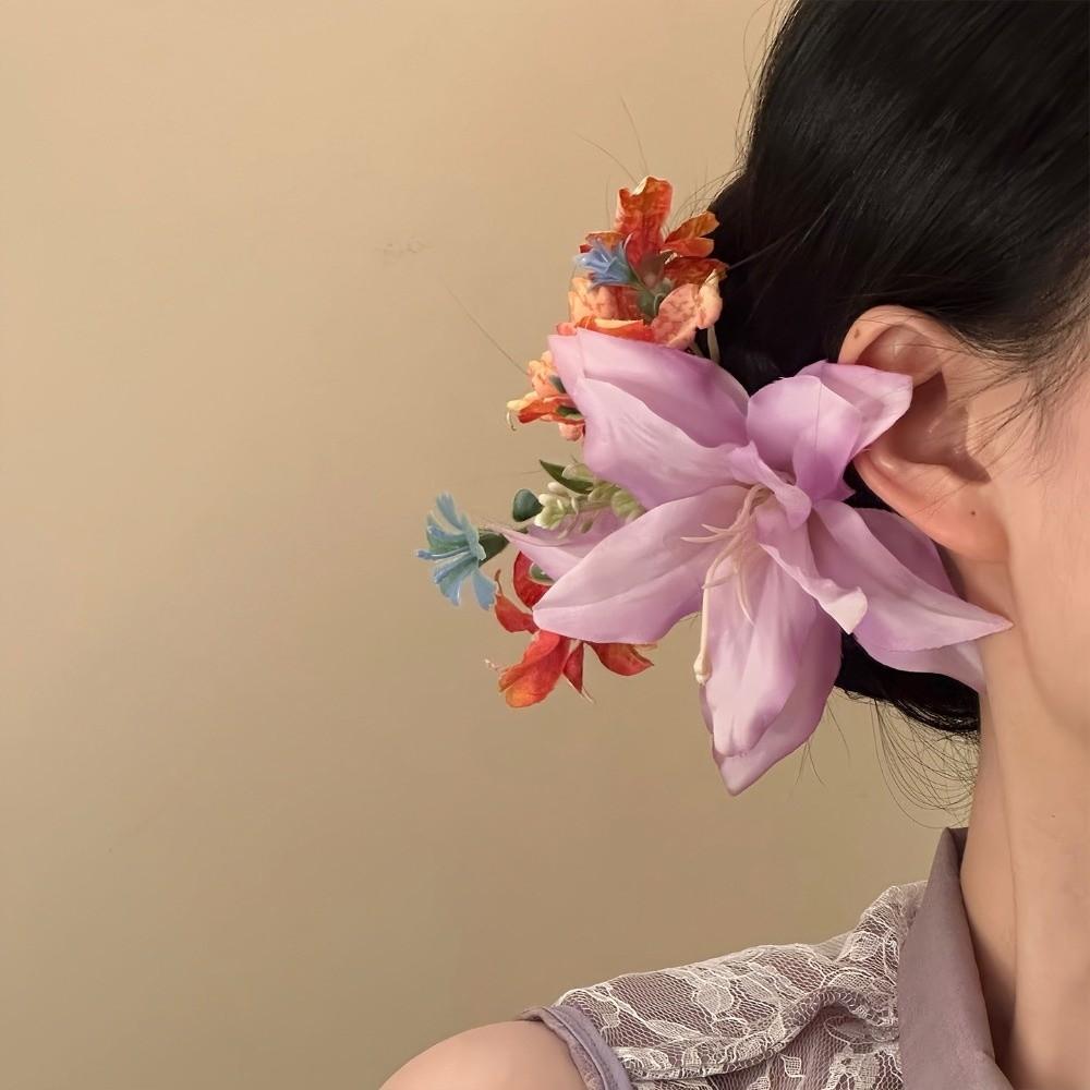 Fairy Thai Hair Fork Simulation Flower Bride Hair Accessories Headwear Flower Hair Stick  Beach