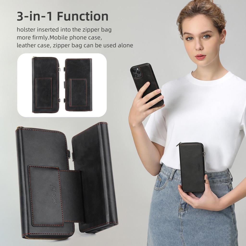 Huawei P40Pro Crossbody Wallet Leather Case with Card Slots, Suitable for A53 and S22U. European and American Style.