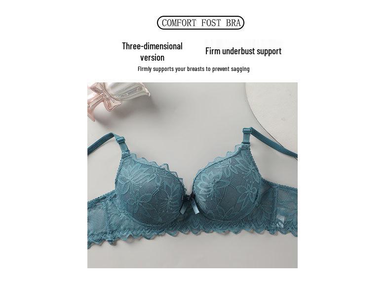 Sexy Lace Underwire Push-up Bra - Breathable Thin Cup Lingerie for Women