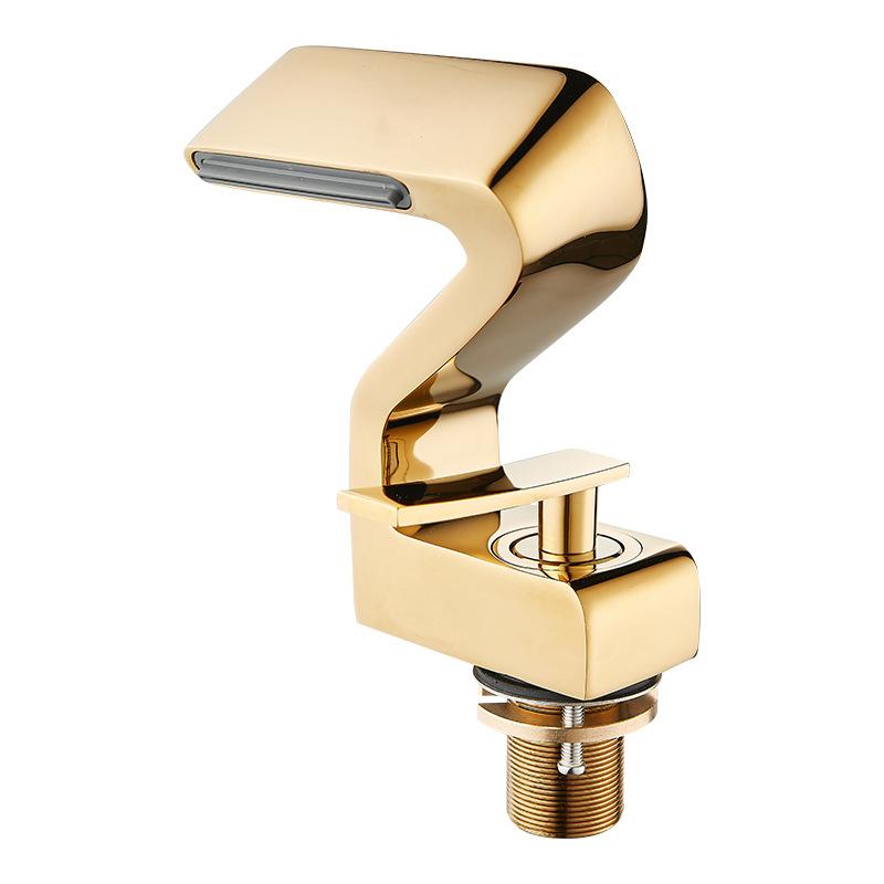 Bathroom Basin Faucets Gold Waterfall Hot and Cold Mixer Taps Black Brass Toilet Sink Water Crane New Style