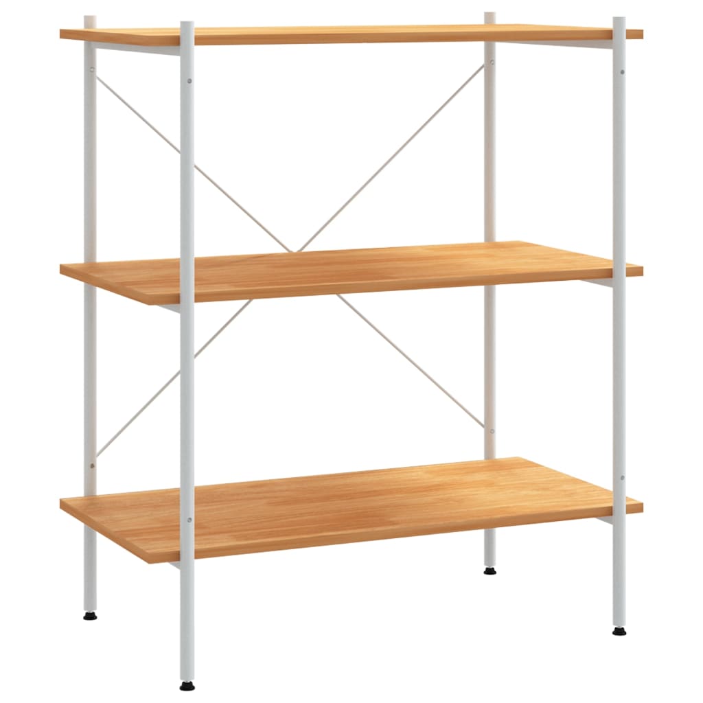 Vidaxl 3-Tier Shelf, White and Oak Wood, 80X40X92 Cm