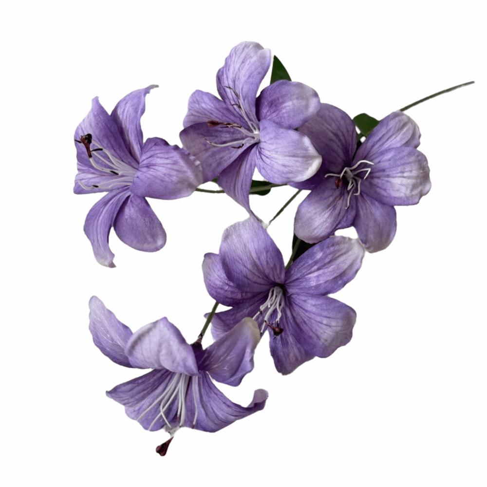 White Artificial Lily Flowers 5-head Simulation Decorative Bouquet  Indoor Decoration