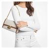 MICHAEL KORS Sonia Presbyopia Chain Flip Artificial Leather Small Square Bag Hand Crossbody Shoulder Bag Medium Women's Vanilla White and Acorn Brown