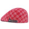 Frauen Hut Herbst Winter Warme Gestrickte Wolle Baskenmütze Vorwärts Kappe männer Plaid Kappe Newsboy Hut