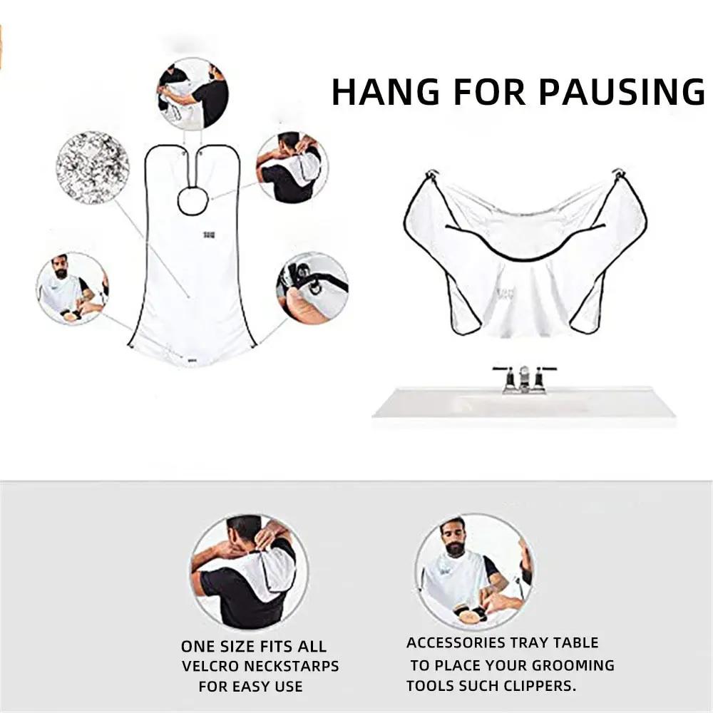 Shaving Apron for Men, Beard Catcher Cape, Hair Trimming Bib for Shaver & Barber, Easy Clean Face & Beard Hair Catcher