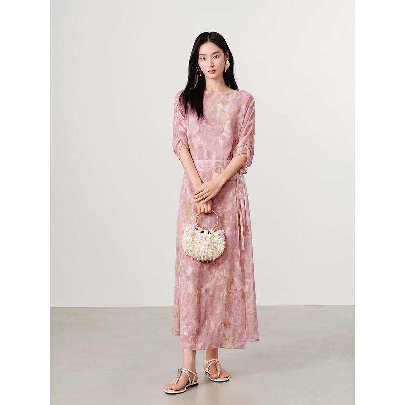 Anna Kou French Style Floral Chiffon Wrap Dress