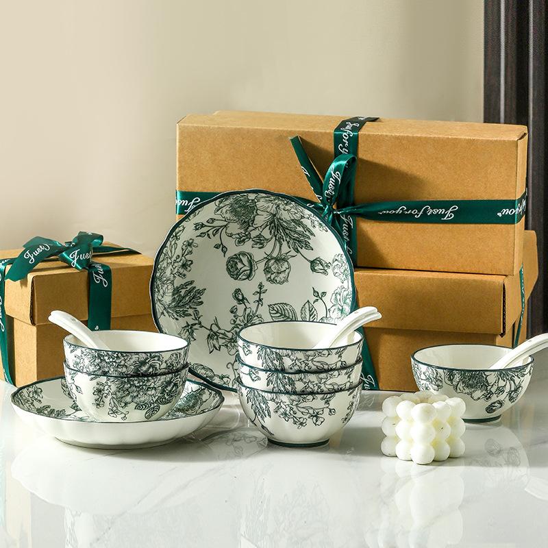 Japanese-Style Ceramic Bowls, Plates, Tableware Sets, High-Value Ceramic Souvenirs, Opening Business Event Gifts, Tableware, Light Luxury