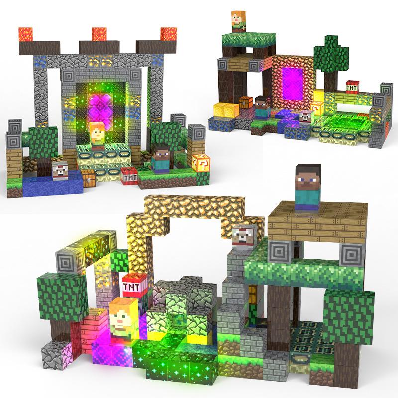 180PCS Magnetic Building Blocks Portal Theme Set, 180PCS Magnet Cubes STEM Educational Toy for Kids