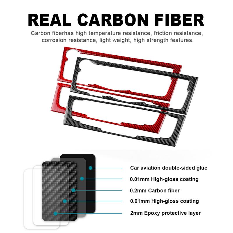 Real Carbon Fiber Sticker For compatible vehicle A4 A5 Q5 2009 2010 2011 2012 2013 2014 2015 2016 Console CD Panel Interior Trim Accessories.