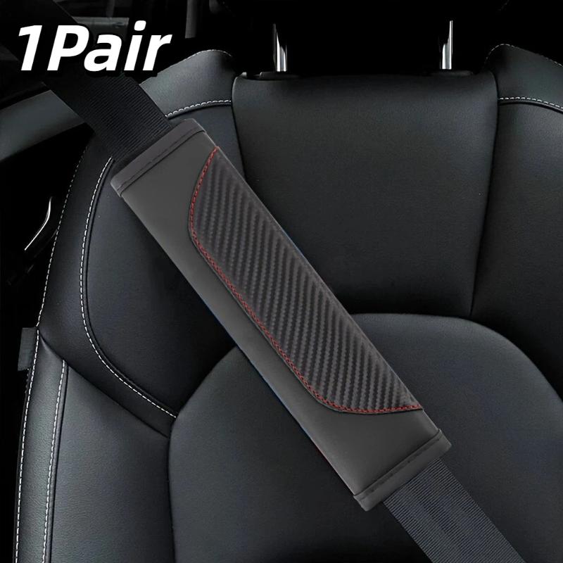 2Pcs PU Car Seat Belt Shoulder Covers Breathable Soft Protective Pads for Comfortable Daily Driving Travel