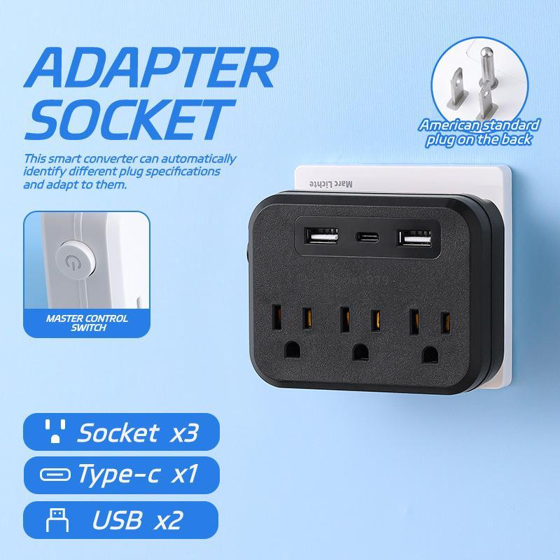 Us Plug Socket Power Socket Without Extension Cord Or Usb Type-C Port Socket , Two Specifications Suitable For Home Offices