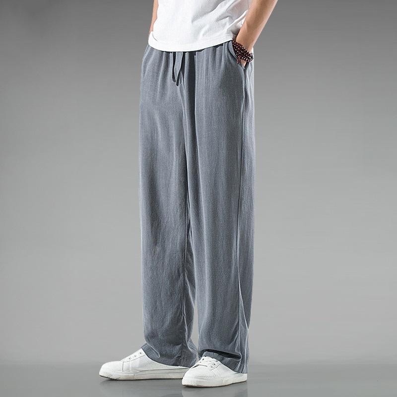 Pantalones Casuales de Lino de Lujo Ligero para Hombre Vonsrman - Estilo Chino, Otoño, Corte Holgado, Talla Grande, Corte Recto