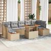 Exclusive House - 8 Pc Beige Poly Rattan Garden Sofa Set