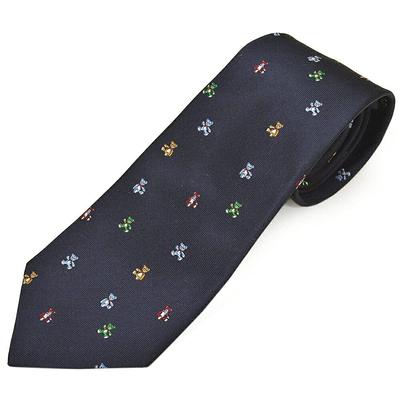 Paul Smith Herre Silkeslips med Bamsemønster (8 cm bredde) eps21w002 GLU1-49 MØRKEBLÅ