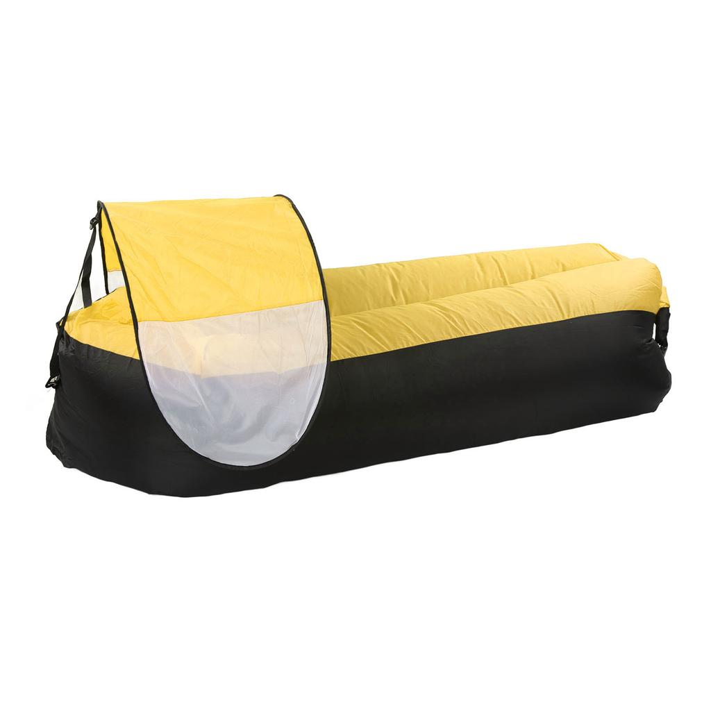 Outdoor Inflatable Sofa Couch Portable Inflatable Lounger Air Sofa for Camping Hiking Black Plus Yellow